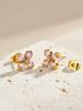 Edelstahl Zirkonia Kleeblatt Blume Ohrstecker für Damen Knorpel Ohrpiercing Schmuck Aros