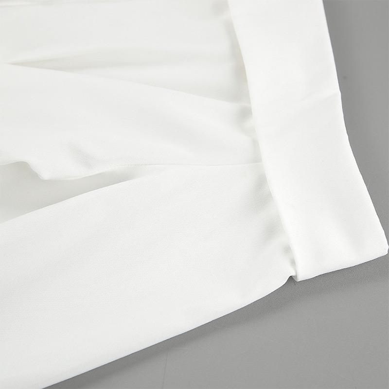 Camisa Branca Sexy Ombro Caído Blusas Femininas Slim Cor Sólida Cintura Marcada Manga Comprida Top Elegante Senhora de Escritório Nova Moda Primavera/Verão 2025