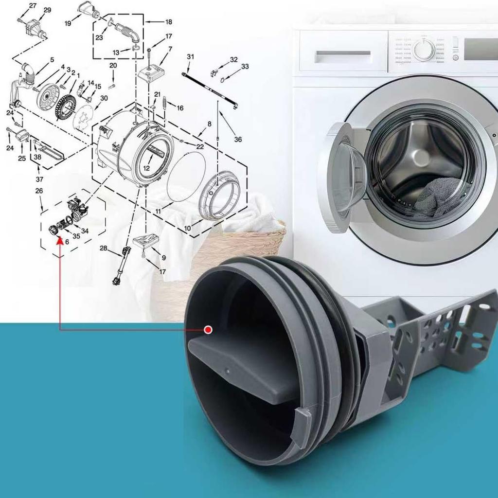 Washing Machine Drain Unit with Reduced Noise Design and Safety Feature Washer Filter Perfect for Multiple Washer Brands