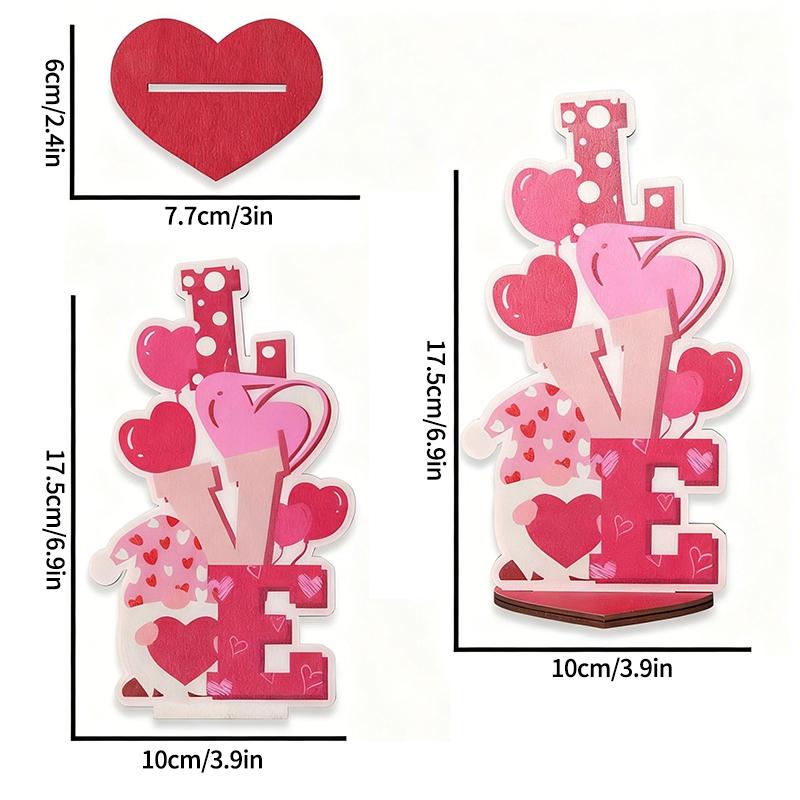 KISS Figuren Schreibtischornamente Valentinstag 2026 Herzförmiges Ornament Hochzeits-Tischdeko Herzstatuen