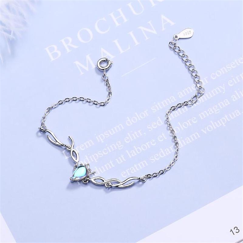 Neue schöne bunte Mondstein Hirsch 925 Sterling Silber Schmuck frische Geweih Tier Kristall beliebte Armbänder SL088