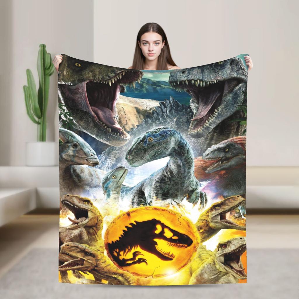 Dinosaur World Blanket Quality Super Warm Jurassics Park Throw Blanket Winter Girls Boys Living Room Fashion Bedspread