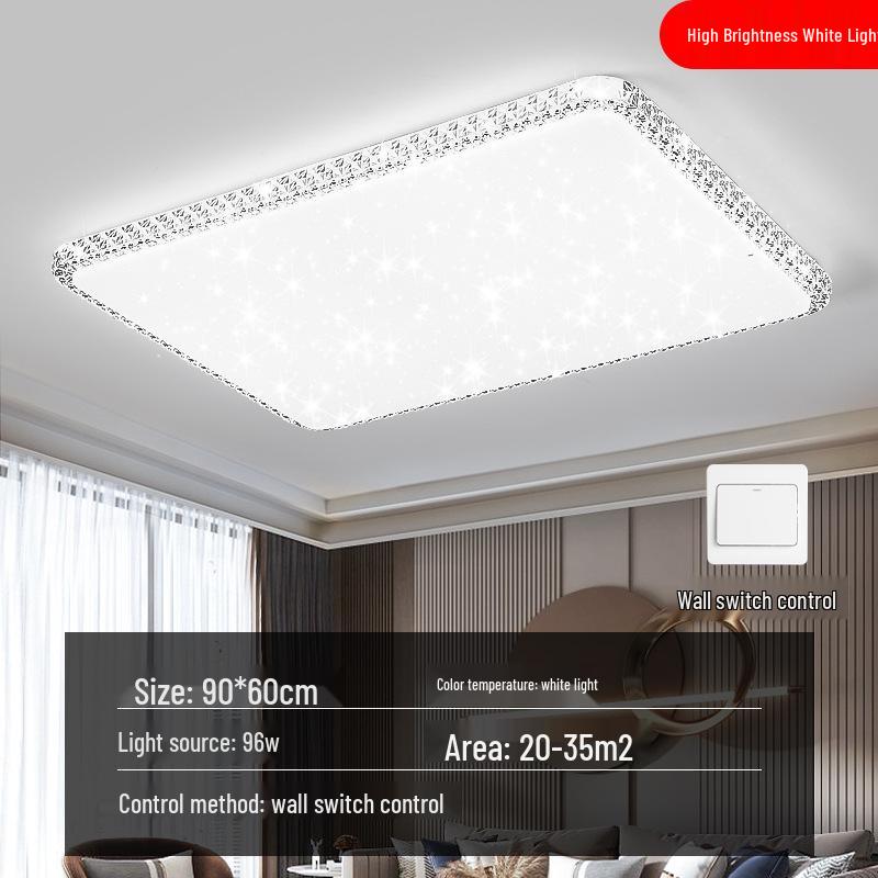 Luxury Crystal LED Ceiling Light for Bedroom, Study, Living, and Dining Rooms