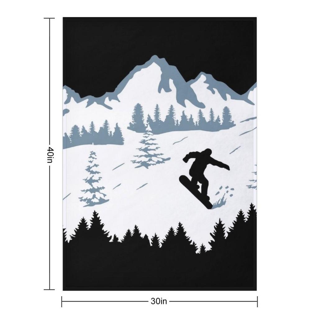 Snowboard, Snowboarder and Mountains, Snowboarding Throw Blanket Cute Plaid For Baby Luxury Thicken Warm for Winter Blankets