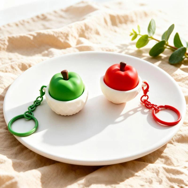 Food Shaped Anti Anxiety Stress Relief Keychain Realistic Creative Soft Squeeze Toy Key Ring for Kids Gift