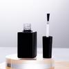 1Pcs 15Ml Black Lid Square Small Shaped Empty Glass Nail Polish Clear Bottles With Balck Cap And Soft Brush For Travel And Home