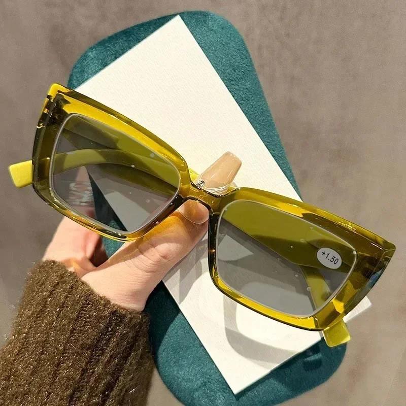 

Women S Retro Square Thick Framed Reading Sunglasses Comfortable Personality Decorative Presbyopia Eyeglasses 0 To +4.0 +4.0