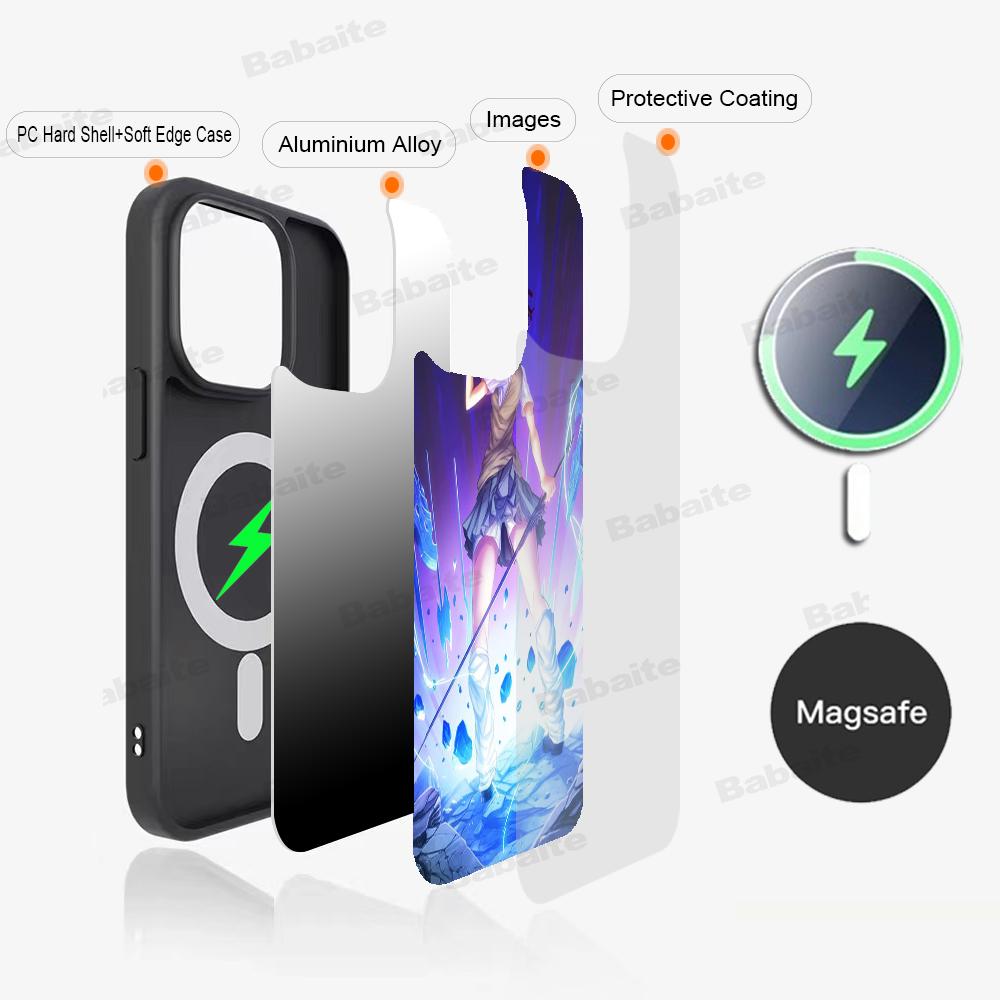 Anime M-Misaka Mikoto Cute Phone Case Magnetic Case For IPhone 16 14 13 12 11 15 Pro Max Plus For Magsafe Wireless Charge Cover