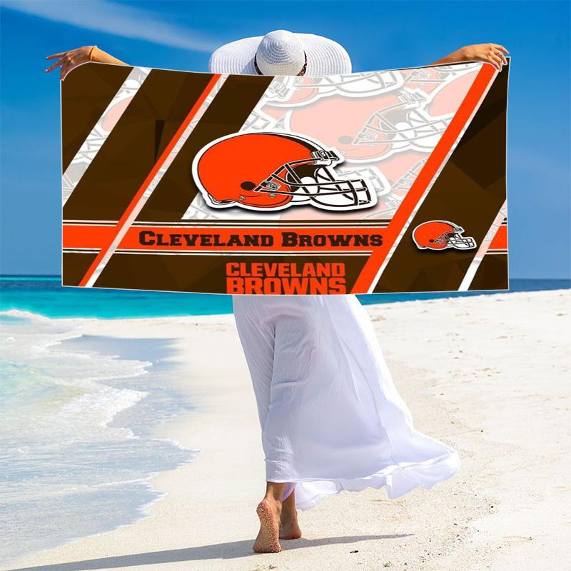 Cleveland Browns Print Beach Towel, Large Soft Quick Dry Towel for Beach Camping Swimming