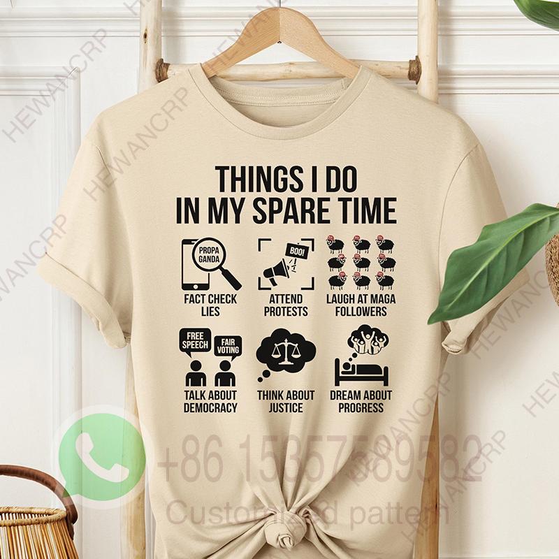 Things I Do in My Spare Time Mens Tshirt Summer Tracksiut Oneck Pullovers Shortsleeved Top Harajuku Cotton Casual Streetwear