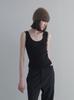 DEETO Thin U-Neck Ribbed Sleeveless [Black]