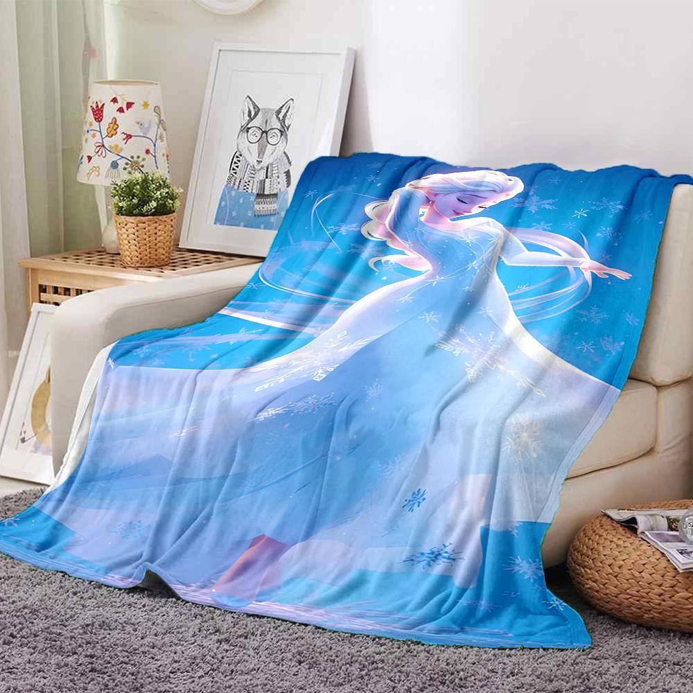 1Pc Elsa'S Winter Fantasy Blanket For Couch Bed Plush Cozy Fuzzy Blanket Super Soft Warm Blankets For Fall And Winter 091871