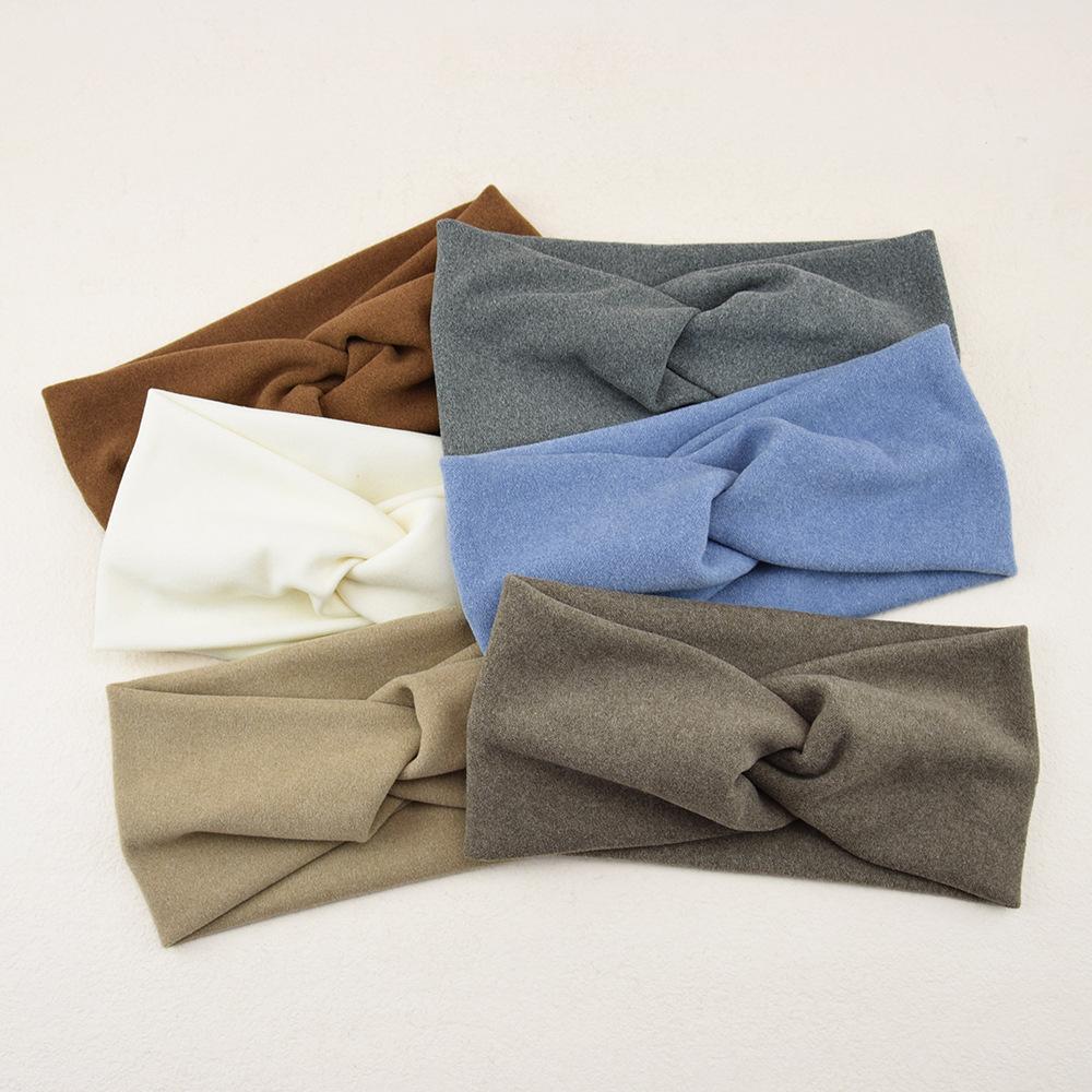 New Wide Cross Headbands For Woman Solid Hairband Elastic Sports Yoga Headwear Girls Hair Band Hair Accessories Korean Style