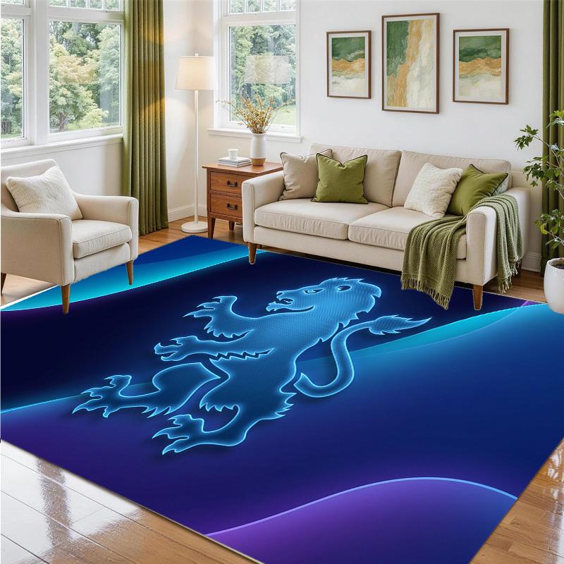 Aston Villa Football Design Crystal Velvet Rug Soft Decorative Mat for Bedroom Entrance