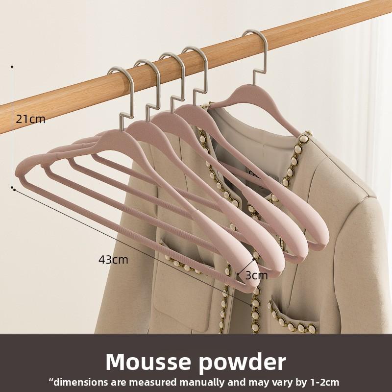 5pcs Heavy-Duty No-Residue Anti-Slip Brushed Metal Clothes Hangers with Wide Shoulder Design Finish Clothes Hangers Organizer