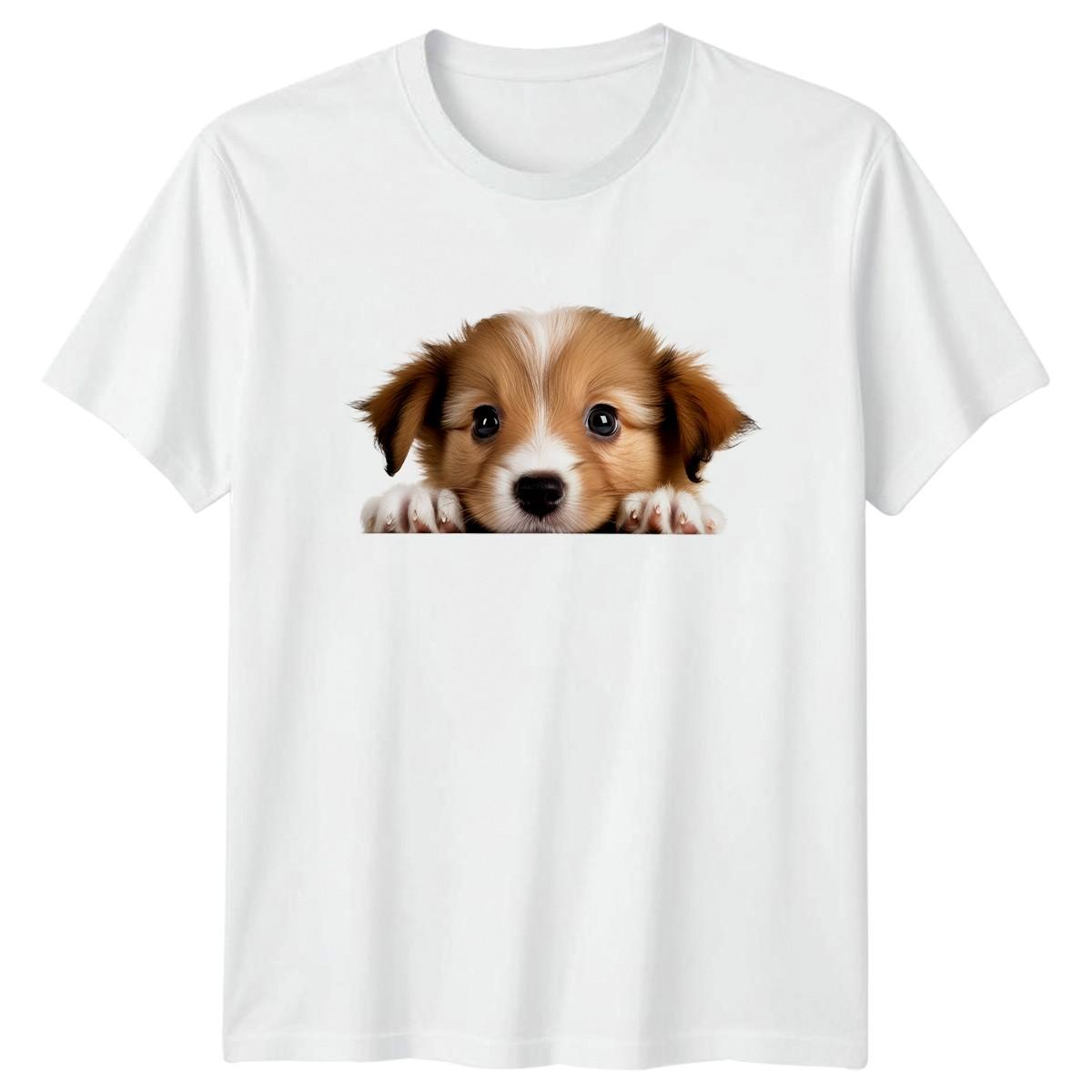 Cute Peeking Puppy T-Shirt Puppy Dogs Animals 2026 Birthday Gift For Him And Her L