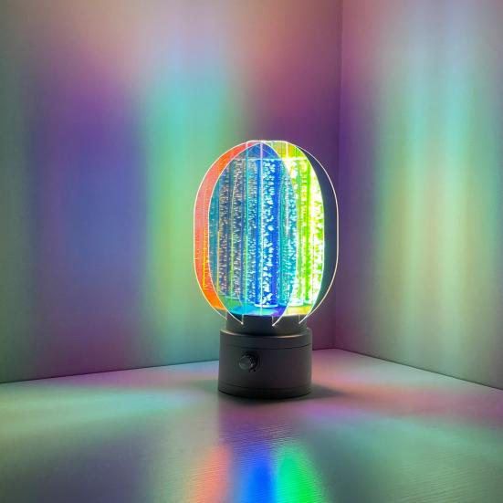 Aurora Night Light Stepless Dimmable 360-Degree Rotating RGB 7 Colors Rechargeable Aurora Light Projector Bedside Lamp