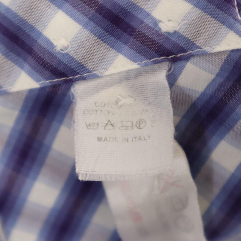 Etro Made In Italy Check Pattern Long Sleeve Button Down Shirt Men's Used