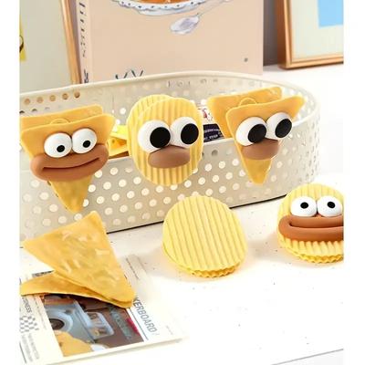 Large Opening Snack Bag Clip Potato Chip Shape Cute Kitchen Food Sealing Clip Funny Non-slip Teeth Moisture-proof Sealing Clip