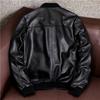 Pure First-layer Cowhide Leather Jacket Men's Baseball Jersey Large Size Business Sheepskin Jacket