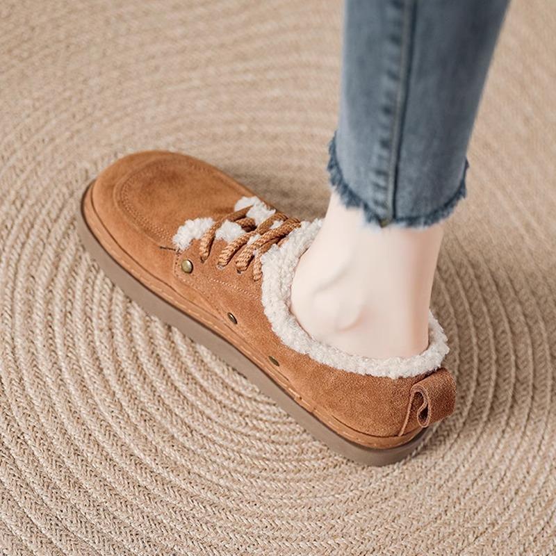 Winter fluffy shoes women wear fleece single shoes new women's shoes soft sole women