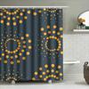 Elegant Yellow Dots Shower Curtain Decor Bathroom Shower Curtain Gray Waterproof Fabric with Hooks Modern Design for Bathrooms H