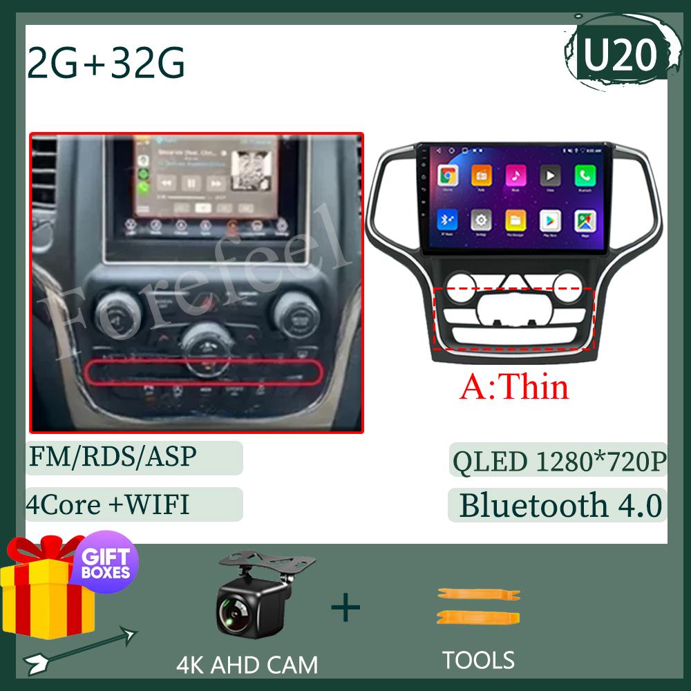 Video Carplay Android 14 Pentru Jeep Grand Cherokee WK2 2014 Radio Auto Multimedia Auto Player Stereo Monitor TV GPS DVD DSP IPS BT