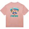 New Era Colaborare Minions SS24 Logo Brodat Model Desen Animat Imprimat cu Litere Tricou cu Gât Rotund Mânecă Scurtă Tricouri Unisex Roz 14385148