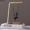 Metal Swing Character Abstract Crafts Statue Golden Swing Figures Metal Sculpture Desk Decoration Ornaments Modern Home Decor