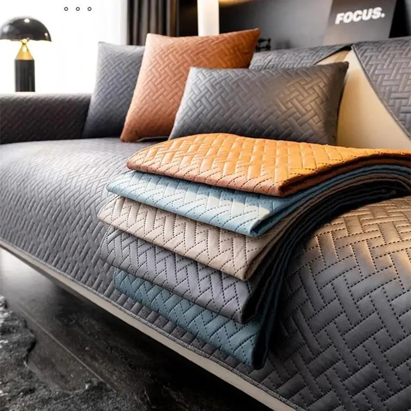 Jednoduchá látka Látka Kožená pohovka Vodotěsná Prachotěsná Polštář Moderní Celoroční Univerzální Ochranný Potah Domácí Dekor
