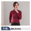 Professional Shirt Women's Solid Color Large Size Top Spring and Autumn Non-ironing Drape Tooling Shirt Casual Long-sleeved Business Overalls