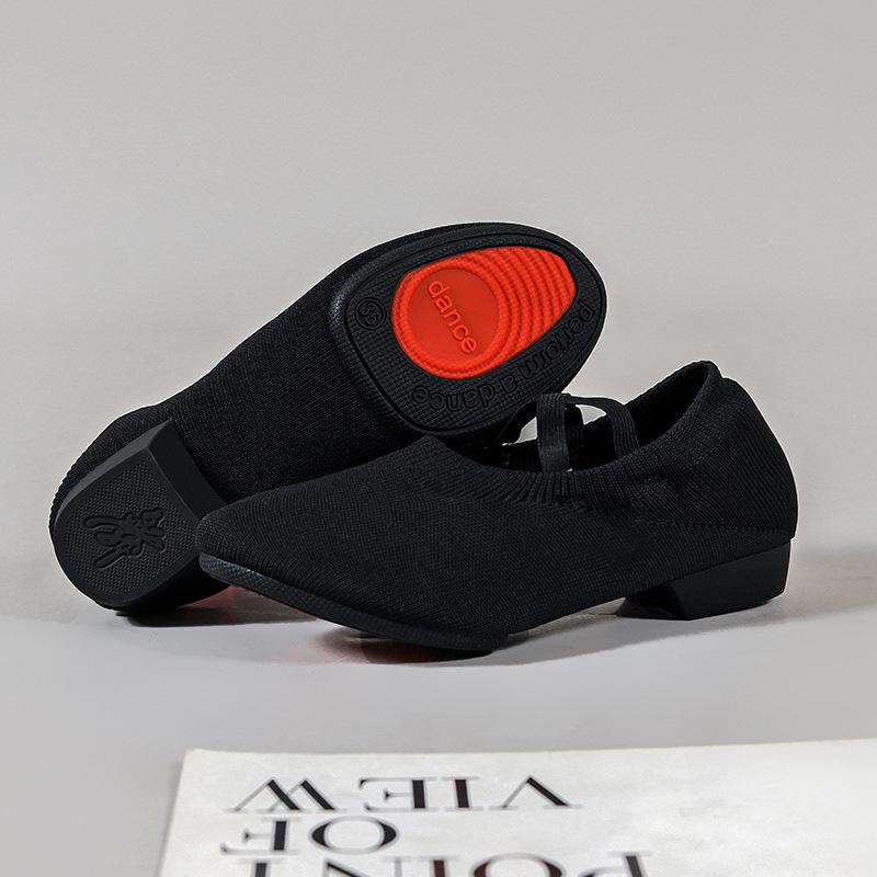 

Танцевальная обувь для женщин и взрослых, квадратные балетки для отдыха на открытом воздухе, туфли для танцев в матросском стиле с каблуком, мягкая подошва, танцевальная обувь для практики 33