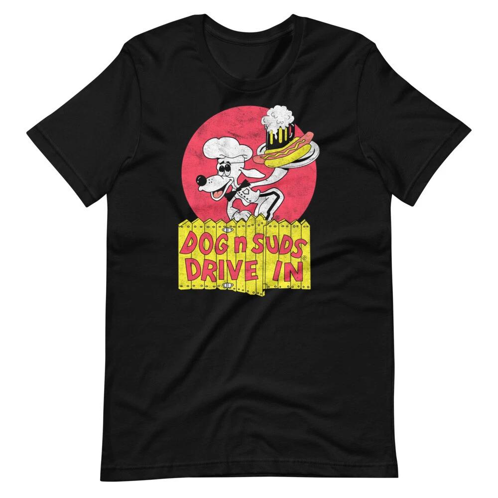 DOG N SUDS Drive In Restaurant Black Graphic Tee Shirt Short-Sleeve T-Shirt 2XL