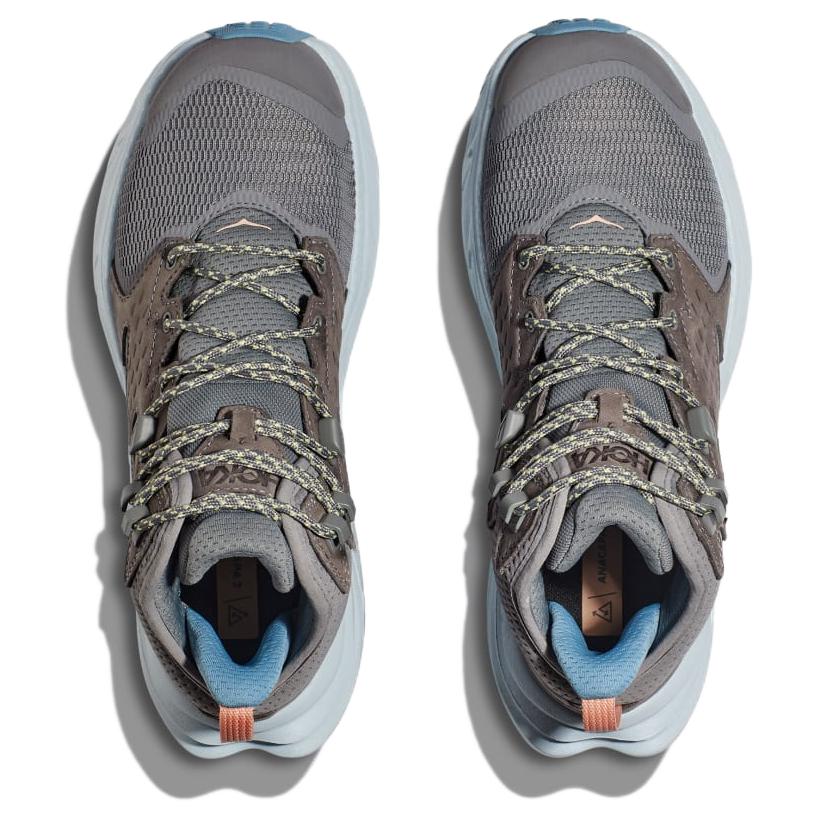HOKA One One Anacapa 2 Gore-Tex Comfortable Non-Slip Mid-Top Hiking Shoes Women Hiking Shoes Gray 1142831-ATRL