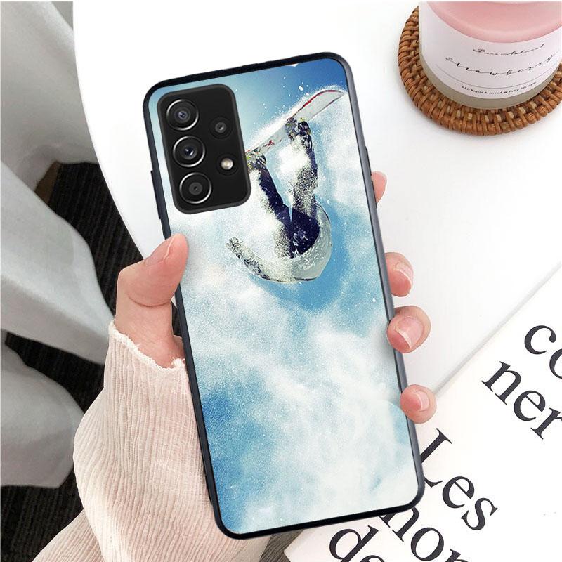 Snö Die Skidåkning Snowboard Sport Mobilskal för Samsung Galaxy A13 A22 A12 A32 A71 A11 A21S A33 A52 A72 A51 A50 A70 A31 M31