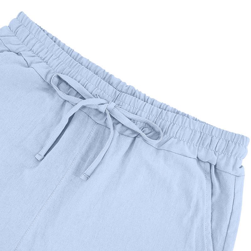 Men's European Summer Linen Polo Shirt and Shorts Set - Breathable, Casual, Loose Fit
