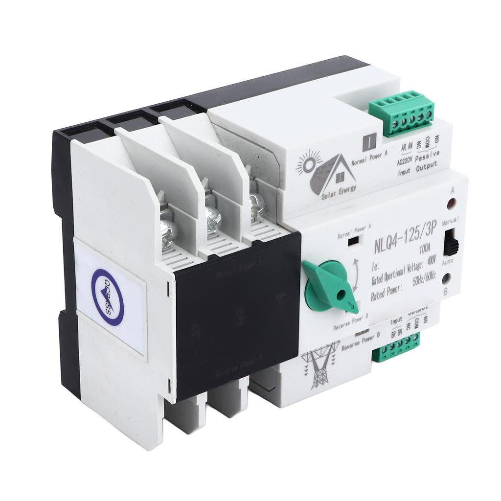 Comutator neîntrerupt de transfer dublu de putere Circuit Selector electric 400V 100A