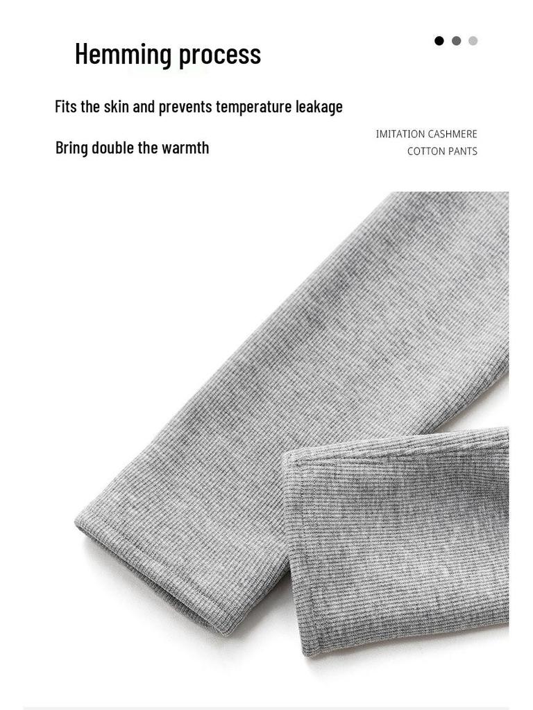 Dámské žebrované pruhované legíny s fleecovou podšívkou, zeštíhlující, s pasem "B"