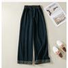 DIMANAF 2026 Autumn New Plus Size Women Casual Loose Denim Jeans Long Pants Blue Lady Bottoms