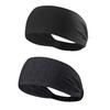 2 Pcs Sports Polyester Fiber Headbands Unisex Elastic Sweat Wicking Non Slip Headbands for Running Sports Travel