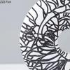 Abstract Black Lines Circular Ring Ornaments Desk Decoration Modern Crafts Creative Resin Ring Statue Room Aesthetic Decor