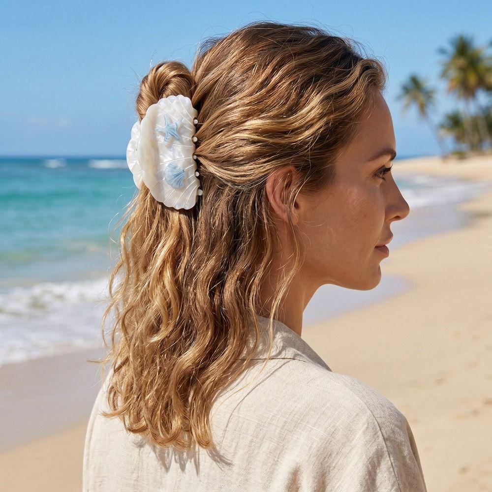 Starfish Ocean Style Fish Hair Claw Hairpin Fish Shape Grab Clip Sweet Shell Grasp  Travel