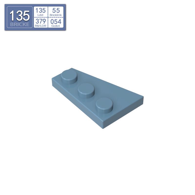 BRICKE Brick 2x3 Right Wedge Plate, Compatible with LEGO 43722, MOC Building Blocks 50g (approx. 79 pcs)