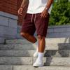 Heren Mode Casual -Kleur Corduroy Korte Broek Met Borduurwerk-, Elastische Tailleband met Trekkoord Korte Broek