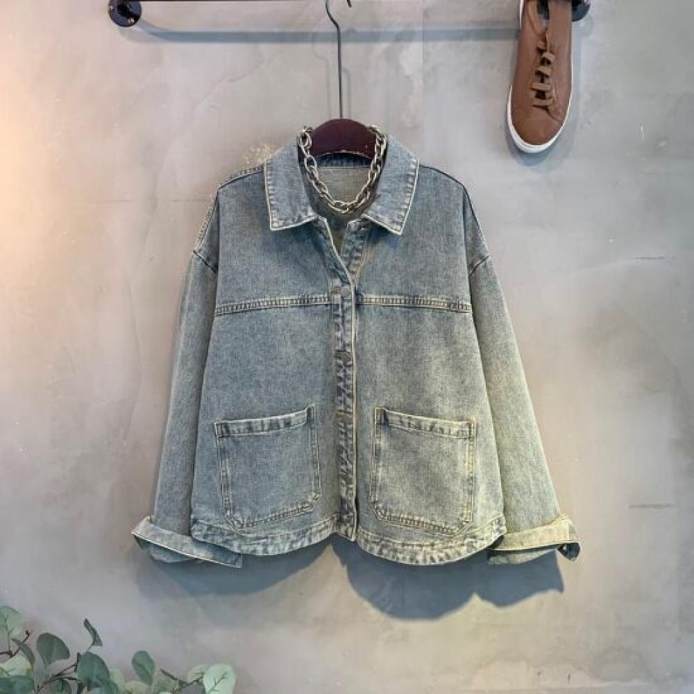 C S In The Room Deja Cut lIne poCket Collar Long Sleeve Denim jaCket 2Color