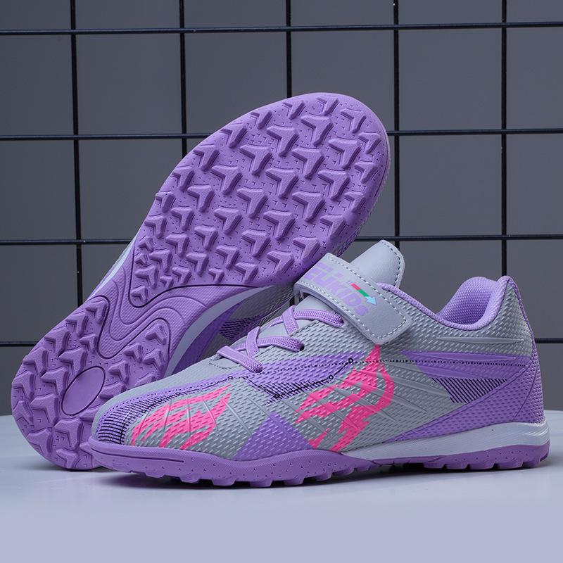 

No-tie shoes Velcro breathable children s football shoes Campus football sports shoes Professional anti-skid training shoes 39