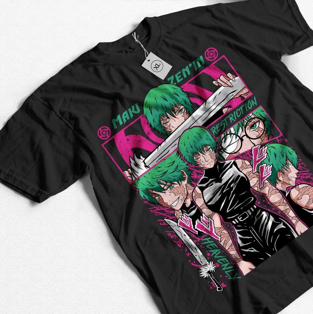 Anime Jujutsu Kaisen Maki Zenin Heavenly Restriction Black TShirt Size S4XL S