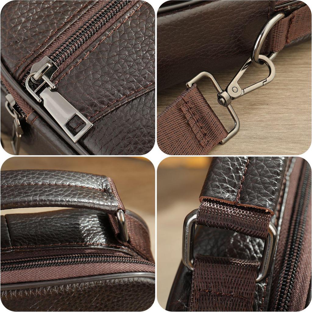 Men's Genuine Leather Crossbody Phone Bag - Business & Commute