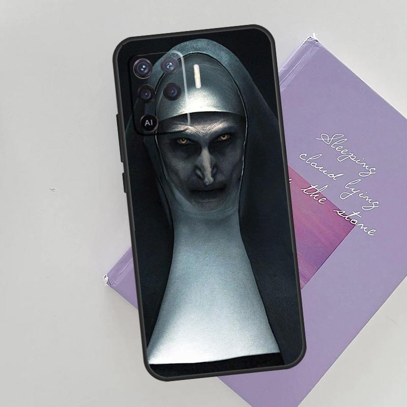 The Nun Valak Horror Phone Case For Oppo A54 A74 A94 A15 A16 A17 A52 A72 A76 A96 A57 A58 A78 A98 A53S Cover Case