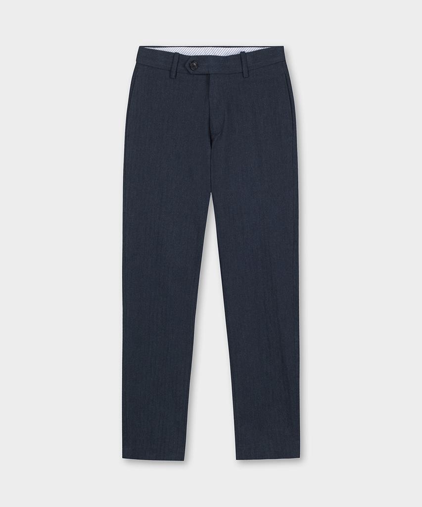 BROOKS BROTHERS Regular Fit Herringbone Flannel Pants (Navy) (Bbpcmf4761Qef)